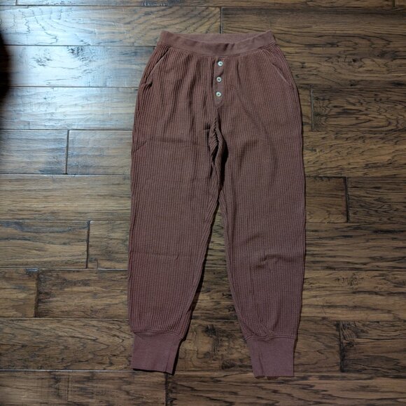 Old Navy waffle joggers and bra top lounge set PJs rust brown size XS - Picture 16 of 16